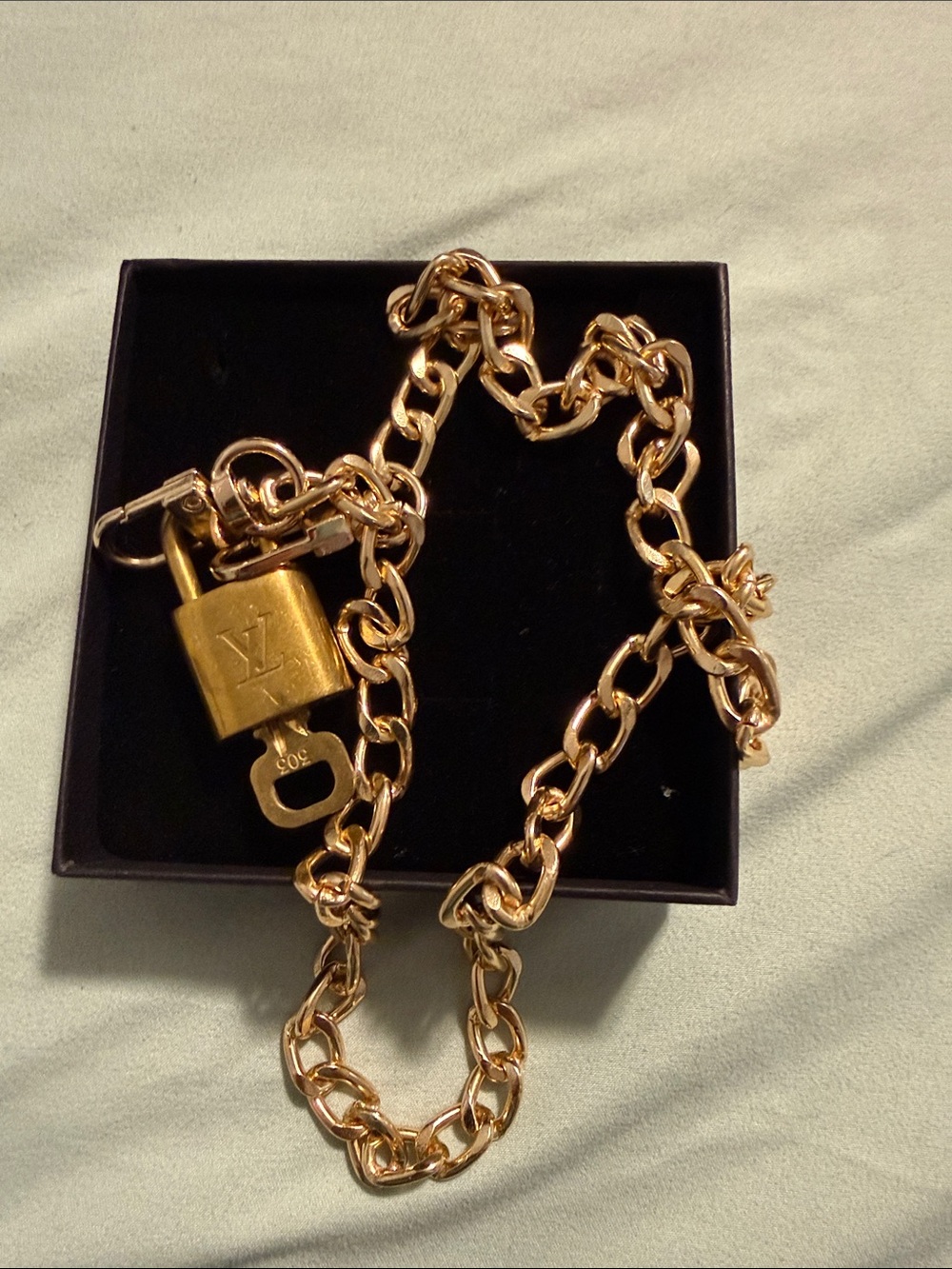 Louis Vuitton Gold Padlock Pendant Necklace - Picture 5 of 7